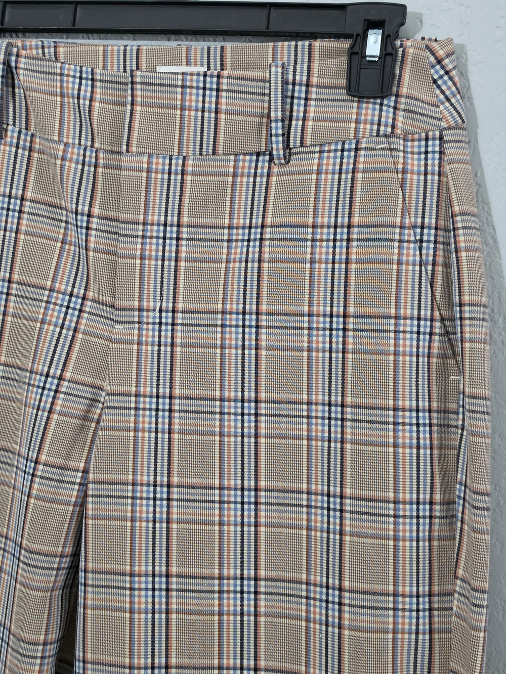 a new day Plaid Dress Pants Tan/Multicolor Womens 4 Stretch Ankle - Picture 2 of 7